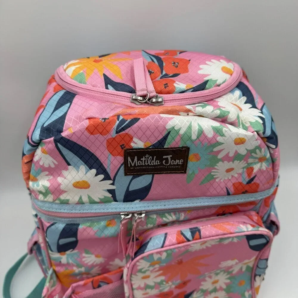 Matilda Jane Everything Packed Cooler Backpack Pink Floral NWT